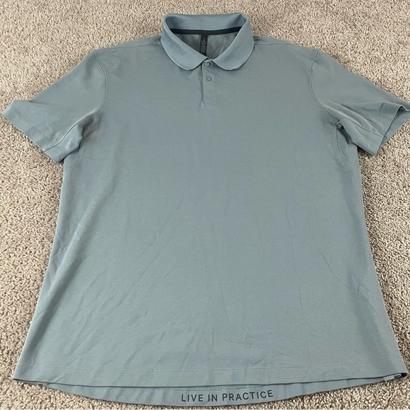 Lululemon Shirt Mens XL Blue Polo Metal Vent Tech Live In Practice F157 - Picture 1 of 12